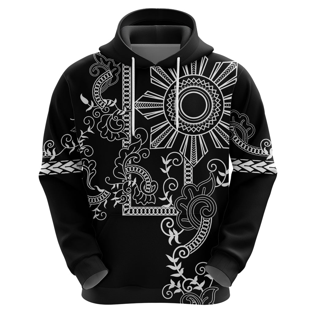 Filipino Sun Tribal Tattoo Hoodie Philippines Inspired Barong Simple Black