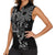 Filipino Sun Tribal Tattoo Women Sleeveless Polo Shirt Philippines Inspired Barong Simple Black