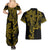 Filipino Sun Tribal Tattoo Couples Matching Summer Maxi Dress and Hawaiian Shirt Philippines Inspired Barong Simple Gold