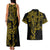 Filipino Sun Tribal Tattoo Couples Matching Tank Maxi Dress and Hawaiian Shirt Philippines Inspired Barong Simple Gold