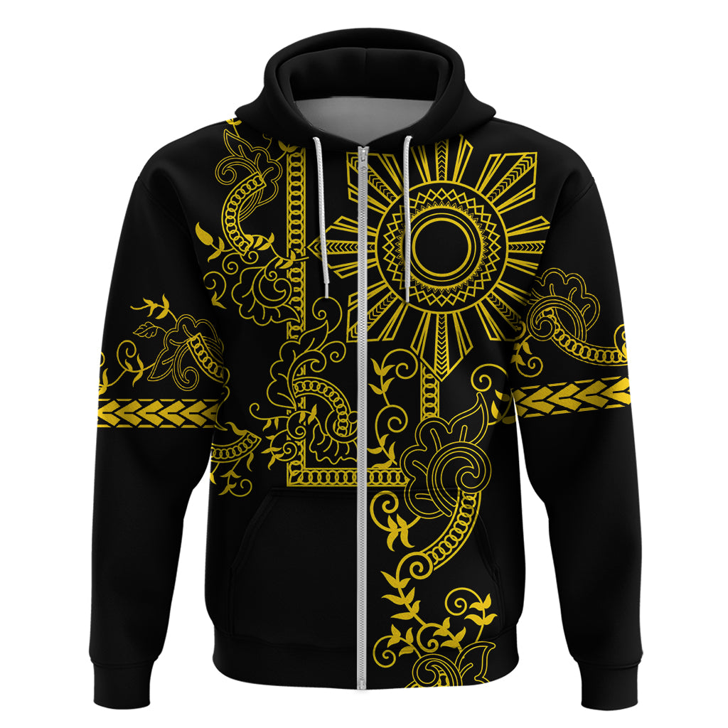 Filipino Sun Tribal Tattoo Hoodie Philippines Inspired Barong Simple Gold