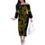 Filipino Sun Tribal Tattoo Off The Shoulder Long Sleeve Dress Philippines Inspired Barong Simple Gold