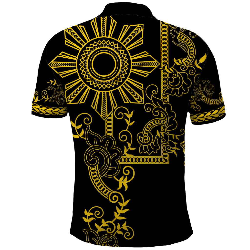 Filipino Sun Tribal Tattoo Polo Shirt Philippines Inspired Barong Simple Gold