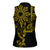 Filipino Sun Tribal Tattoo Women Sleeveless Polo Shirt Philippines Inspired Barong Simple Gold
