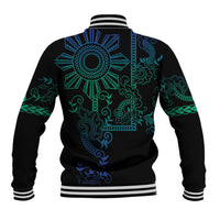 Filipino Sun Tribal Tattoo Baseball Jacket Philippines Inspired Barong Blue Art