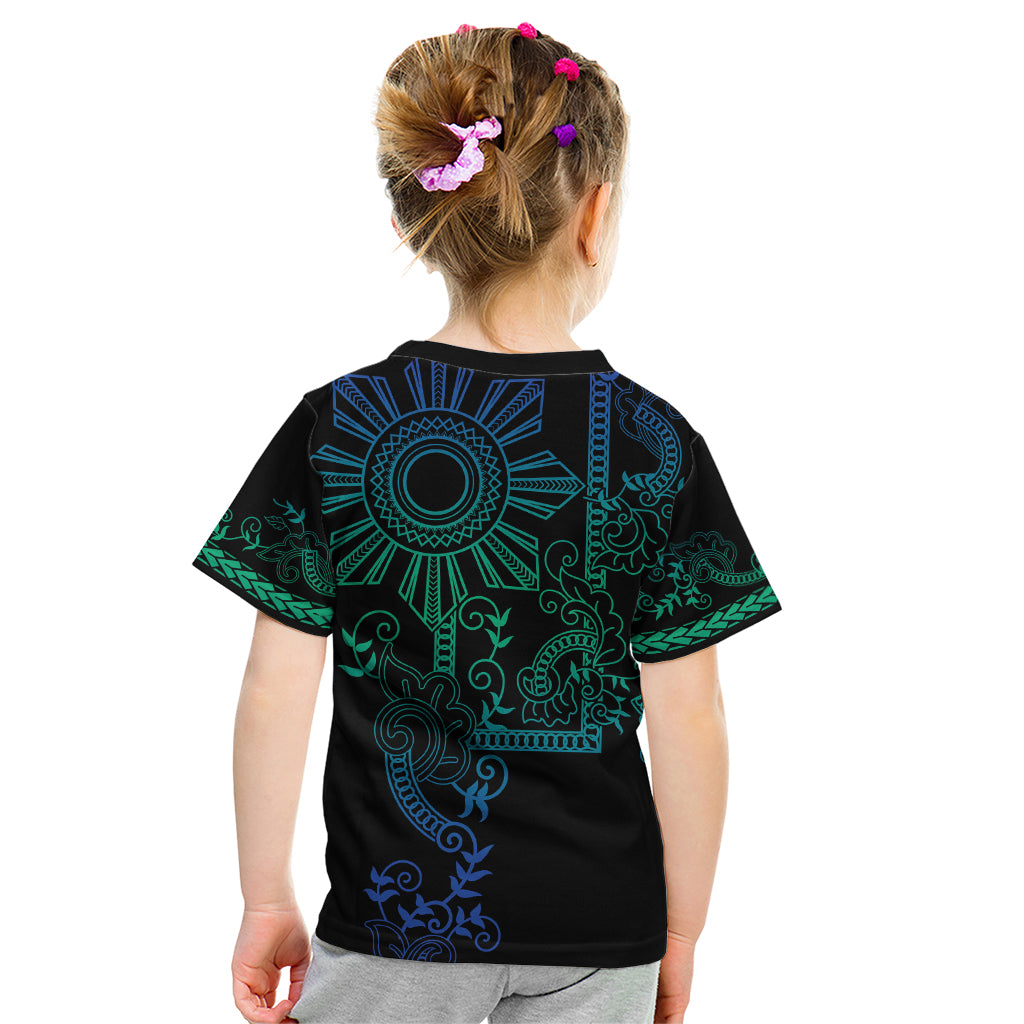 Filipino Sun Tribal Tattoo Kid T Shirt Philippines Inspired Barong Blue Art