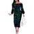 Filipino Sun Tribal Tattoo Off The Shoulder Long Sleeve Dress Philippines Inspired Barong Blue Art