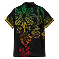 Filipino Sun Tribal Tattoo Family Matching Tank Maxi Dress and Hawaiian Shirt Philippines Inspired Barong Reggae Art