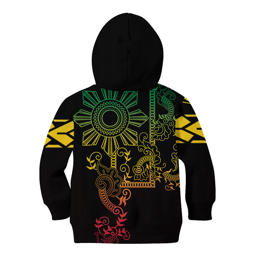 Filipino Sun Tribal Tattoo Kid Hoodie Philippines Inspired Barong Reggae Art