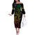 Filipino Sun Tribal Tattoo Off The Shoulder Long Sleeve Dress Philippines Inspired Barong Reggae Art