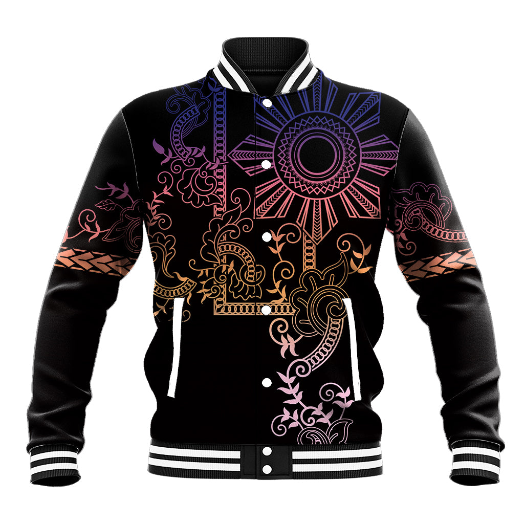 Filipino Sun Tribal Tattoo Baseball Jacket Philippines Inspired Barong Pink Art