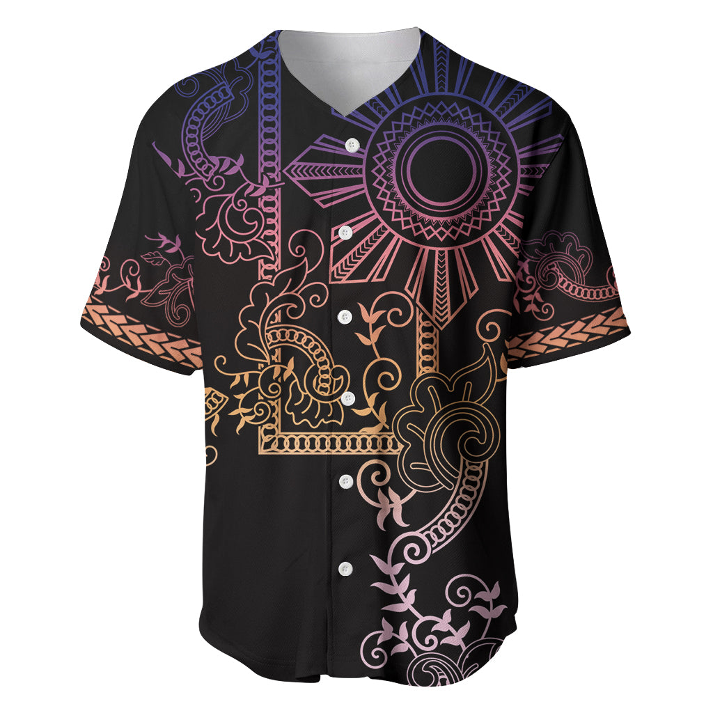 Filipino Sun Tribal Tattoo Baseball Jersey Philippines Inspired Barong Pink Art