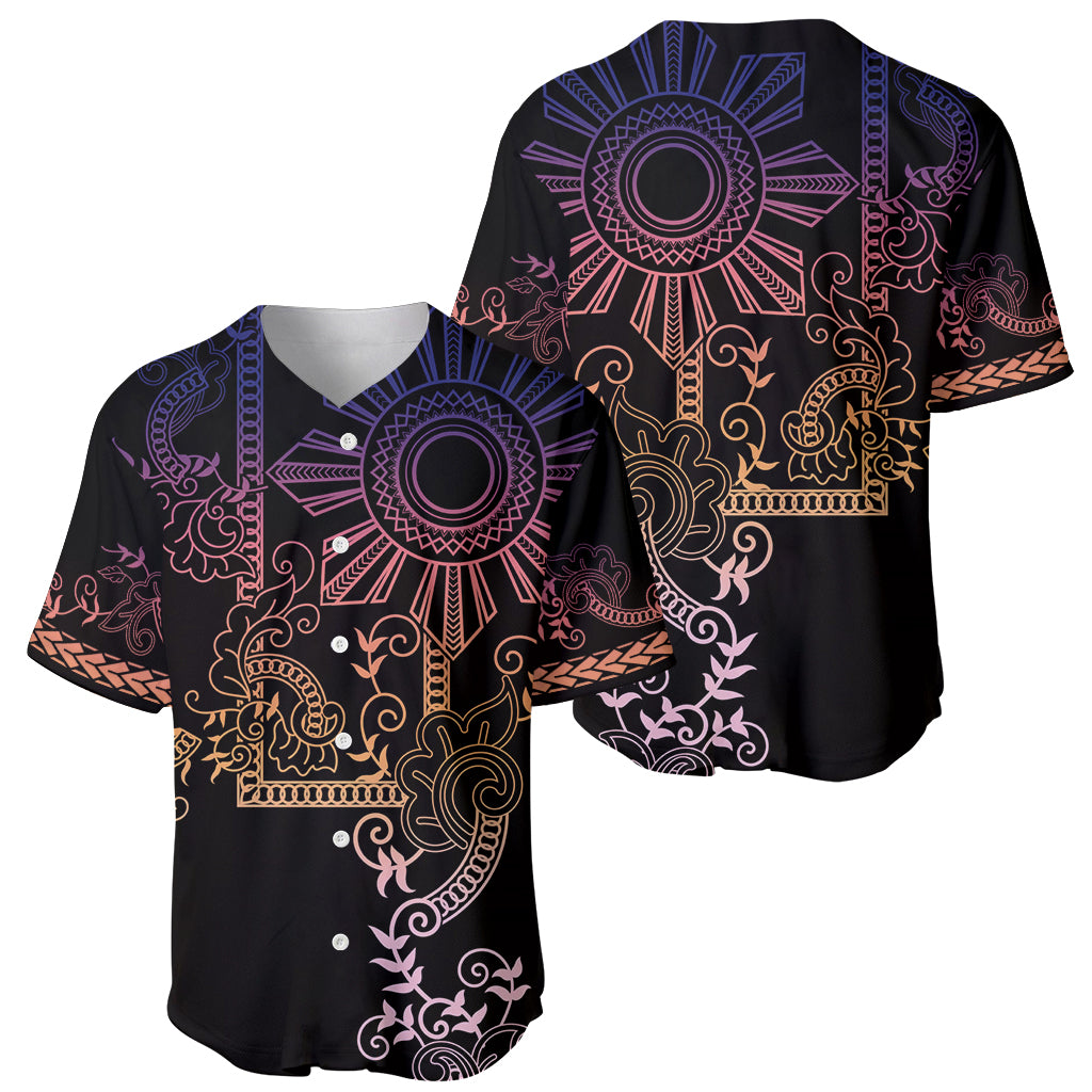 Filipino Sun Tribal Tattoo Baseball Jersey Philippines Inspired Barong Pink Art