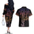 Filipino Sun Tribal Tattoo Couples Matching Off The Shoulder Long Sleeve Dress and Hawaiian Shirt Philippines Inspired Barong Pink Art
