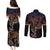 Filipino Sun Tribal Tattoo Couples Matching Puletasi and Long Sleeve Button Shirt Philippines Inspired Barong Pink Art