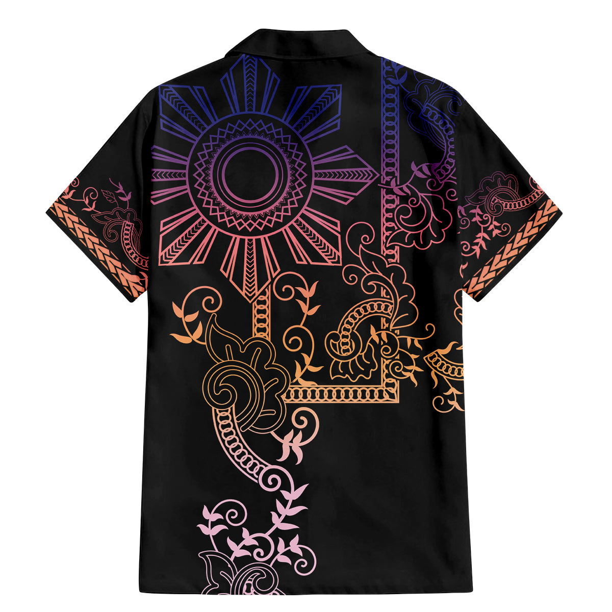 Filipino Sun Tribal Tattoo Family Matching Mermaid Dress and Hawaiian Shirt Philippines Inspired Barong Pink Art