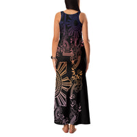 Filipino Sun Tribal Tattoo Family Matching Tank Maxi Dress and Hawaiian Shirt Philippines Inspired Barong Pink Art