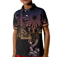 Filipino Sun Tribal Tattoo Kid Polo Shirt Philippines Inspired Barong Pink Art