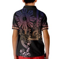 Filipino Sun Tribal Tattoo Kid Polo Shirt Philippines Inspired Barong Pink Art
