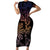 Filipino Sun Tribal Tattoo Short Sleeve Bodycon Dress Philippines Inspired Barong Pink Art