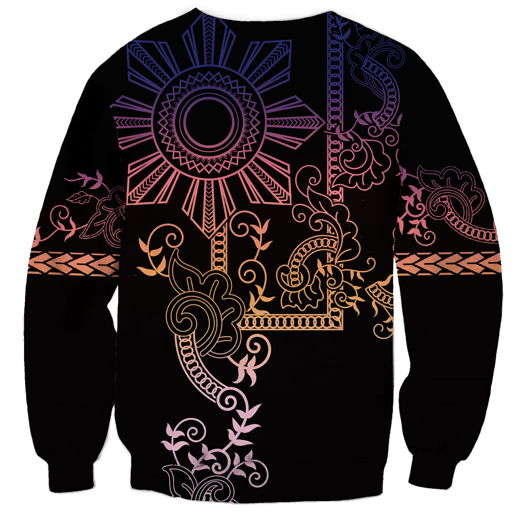 Filipino Sun Tribal Tattoo Sweatshirt Philippines Inspired Barong Pink Art