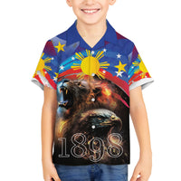 Philippines Lion and Eagle 1898 Family Matching Long Sleeve Bodycon Dress and Hawaiian Shirt Pilipinas Maligayang Araw ng Kalayaan LT9 Son's Shirt Black - Polynesian Pride