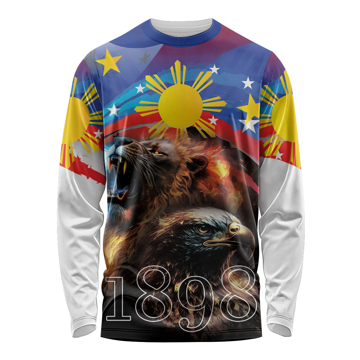 Philippines Lion and Eagle 1898 Long Sleeve Shirt Pilipinas Maligayang Araw ng Kalayaan LT9 Unisex Black - Polynesian Pride