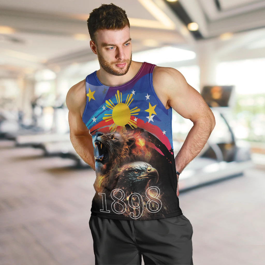 Philippines Lion and Eagle 1898 Men Tank Top Pilipinas Maligayang Araw ng Kalayaan LT9 Black - Polynesian Pride