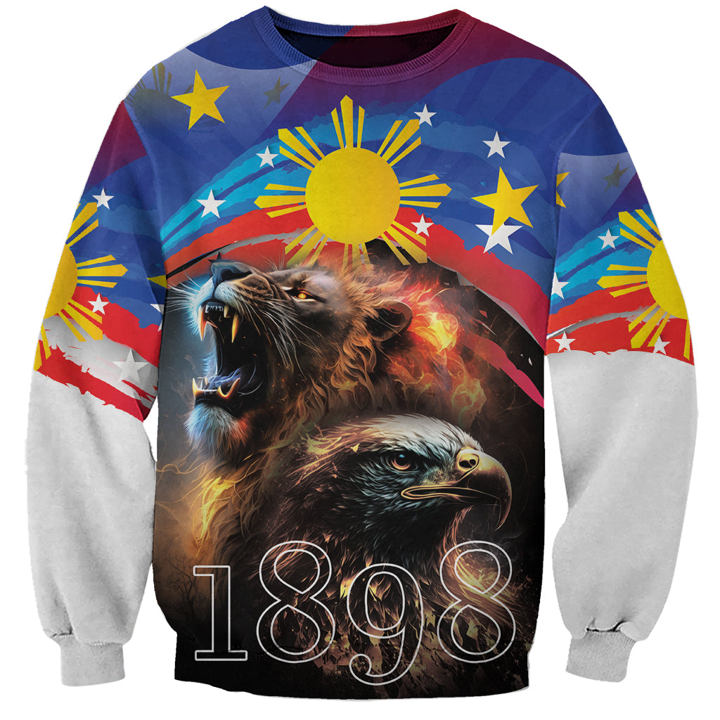 Philippines Lion and Eagle 1898 Sweatshirt Pilipinas Maligayang Araw ng Kalayaan LT9 Unisex Black - Polynesian Pride