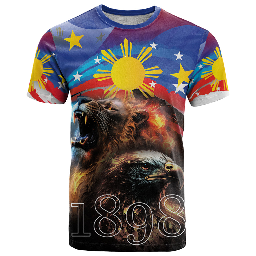 Philippines Lion and Eagle 1898 T Shirt Pilipinas Maligayang Araw ng Kalayaan LT9 Black - Polynesian Pride