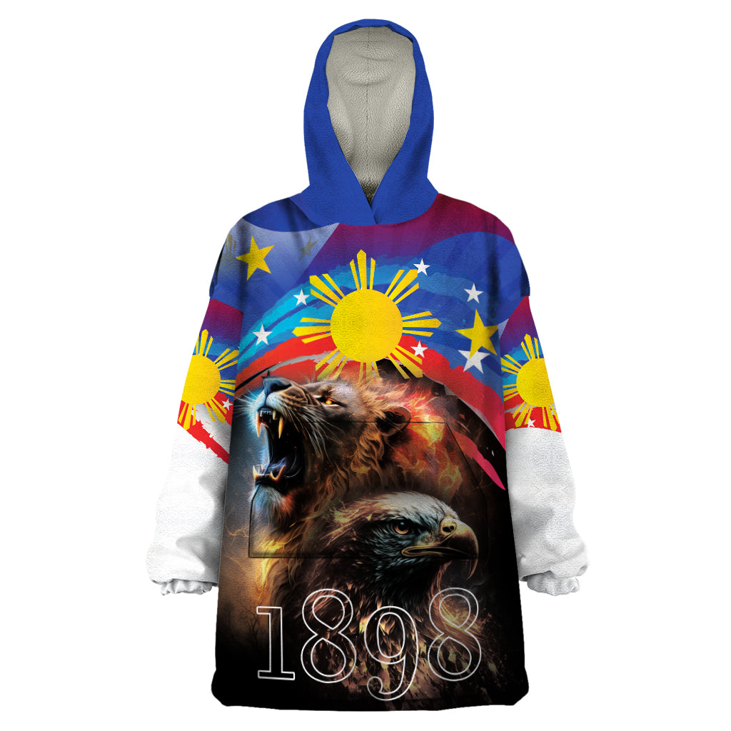 Philippines Lion and Eagle 1898 Wearable Blanket Hoodie Pilipinas Maligayang Araw ng Kalayaan LT9 One Size Black - Polynesian Pride