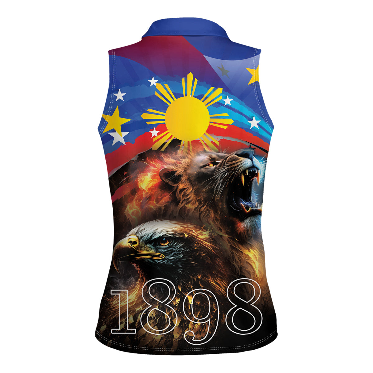 Philippines Lion and Eagle 1898 Women Sleeveless Polo Shirt Pilipinas Maligayang Araw ng Kalayaan