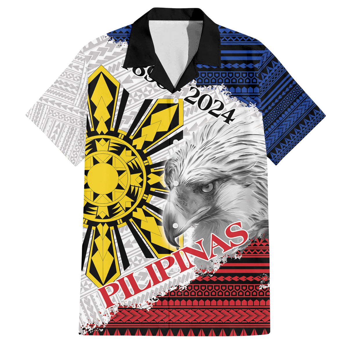 Philippines 126th Independence Day Family Matching Long Sleeve Bodycon Dress and Hawaiian Shirt Pilipinas Hunyo 12 Maligayang Araw ng Kalayaan LT9 Dad's Shirt - Short Sleeve White - Polynesian Pride