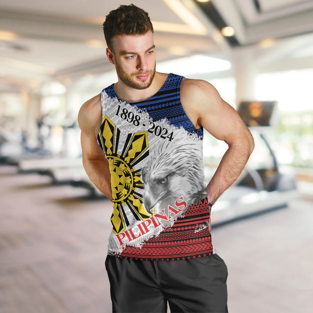 Philippines 126th Independence Day Men Tank Top Pilipinas Hunyo 12 Maligayang Araw ng Kalayaan LT9 White - Polynesian Pride