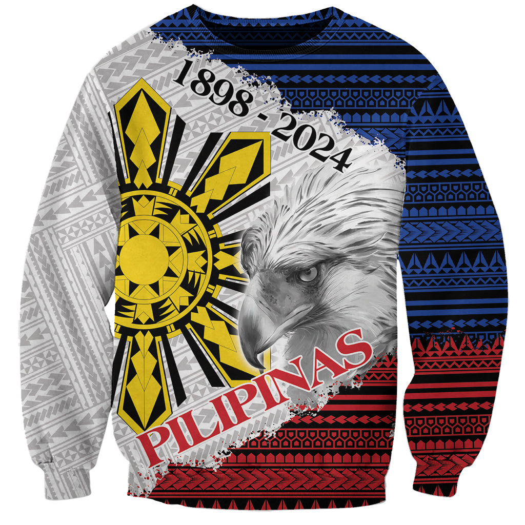 Philippines 126th Independence Day Sweatshirt Pilipinas Hunyo 12 Maligayang Araw ng Kalayaan LT9 Unisex White - Polynesian Pride