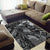 Pacific Beauty Girl Area Rug Black Polyneisan Tribal Vintage Motif