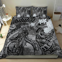 Pacific Beauty Girl Bedding Set Black Polyneisan Tribal Vintage Motif