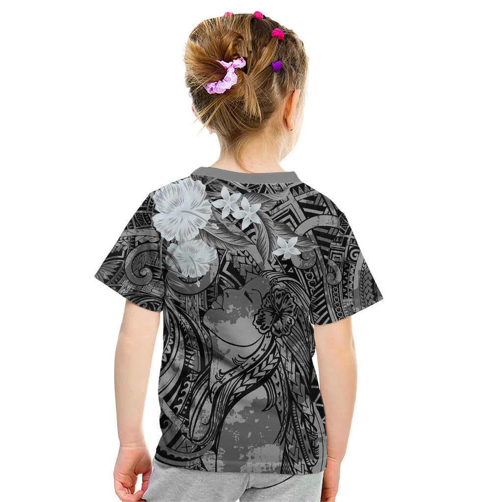 Pacific Beauty Girl Kid T Shirt Black Polyneisan Tribal Vintage Motif