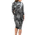 Pacific Beauty Girl Long Sleeve Bodycon Dress Black Polyneisan Tribal Vintage Motif