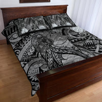 Pacific Beauty Girl Quilt Bed Set Black Polyneisan Tribal Vintage Motif