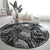 Pacific Beauty Girl Round Carpet Black Polyneisan Tribal Vintage Motif