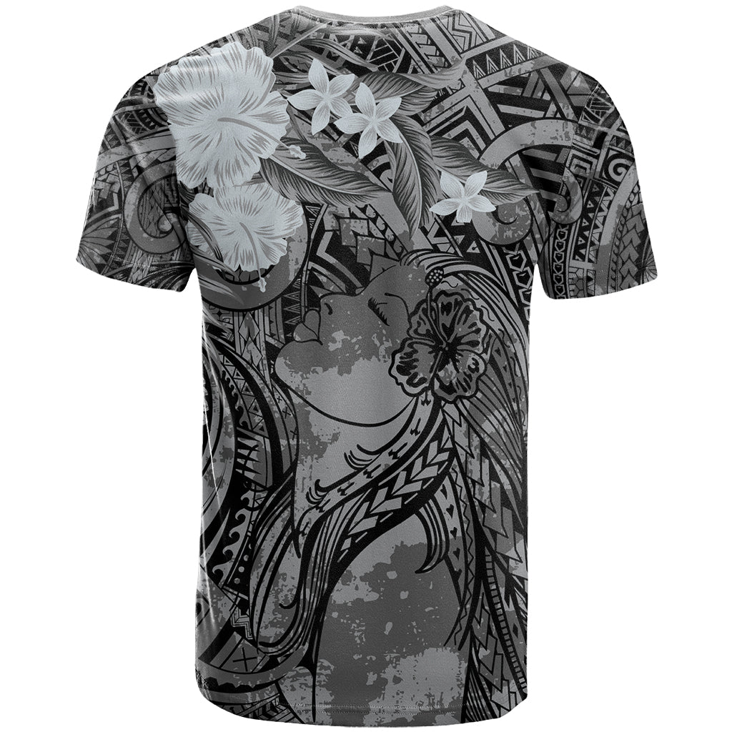 Pacific Beauty Girl T Shirt Black Polyneisan Tribal Vintage Motif