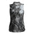 Pacific Beauty Girl Women Sleeveless Polo Shirt Black Polyneisan Tribal Vintage Motif