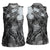 Pacific Beauty Girl Women Sleeveless Polo Shirt Black Polyneisan Tribal Vintage Motif