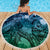 Pacific Beauty Girl Beach Blanket Blue Polyneisan Tribal Vintage Motif