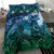 Pacific Beauty Girl Bedding Set Blue Polyneisan Tribal Vintage Motif