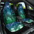 Pacific Beauty Girl Car Seat Cover Blue Polyneisan Tribal Vintage Motif