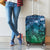Pacific Beauty Girl Luggage Cover Blue Polyneisan Tribal Vintage Motif