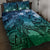 Pacific Beauty Girl Quilt Bed Set Blue Polyneisan Tribal Vintage Motif