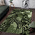 Pacific Beauty Girl Area Rug Green Polyneisan Tribal Vintage Motif